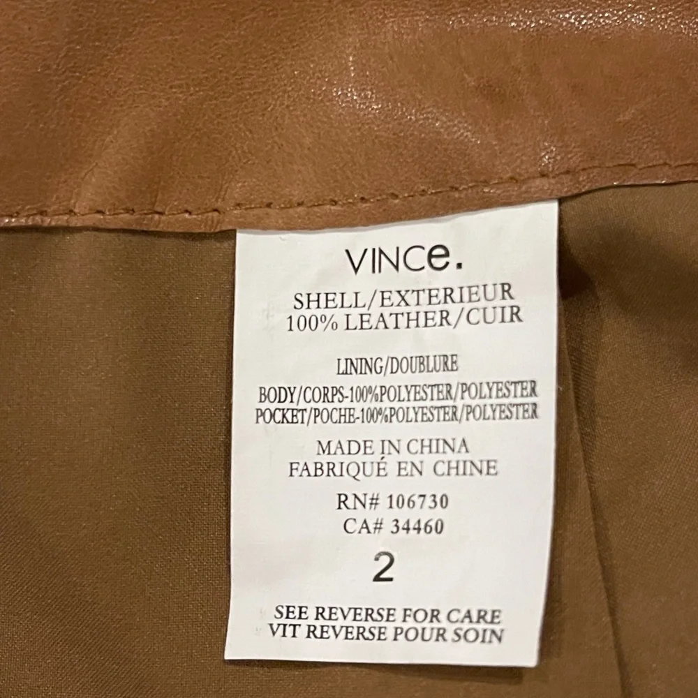 Vince Leather Skirt, pockets, size 2